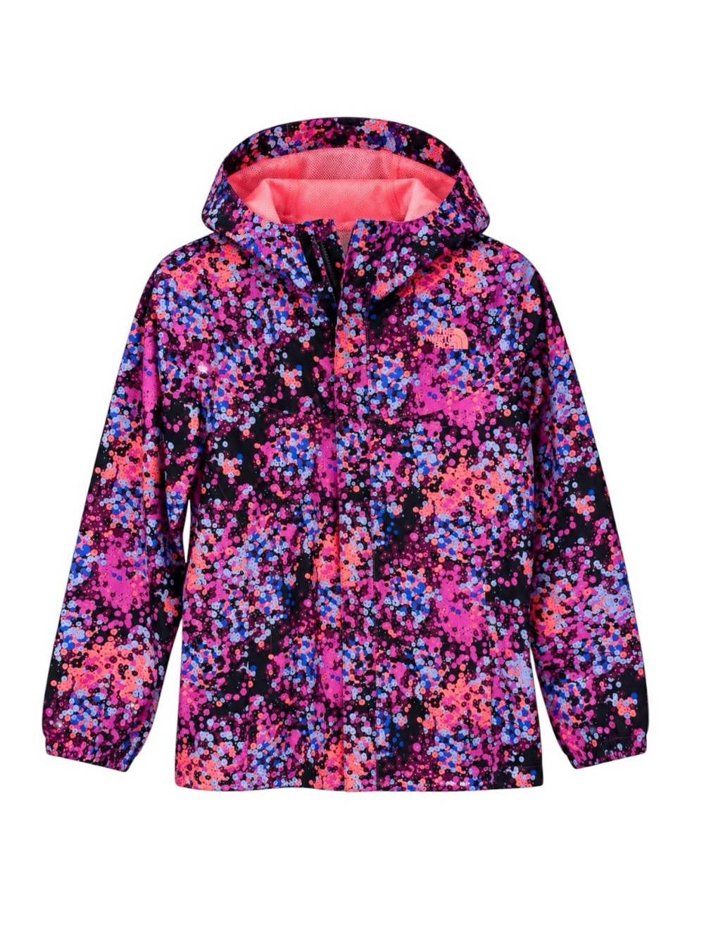 The North Face Girls Resolve DryVent Rain Jacket Pink Purple Print Hood Size XL